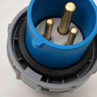 Prise d'alimentation CEE étanche IP67 16A 240V 3 broches 2P+E, bleue, mâle, pour bateau et industrie