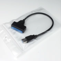 Adaptateur USB 3.0 vers SATA, câble de transfert de données 7+15 broches 5 Gbit/s, convertisseur de disque dur externe SSD/HDD 2,5 pouces pour ordinateur portable et PC