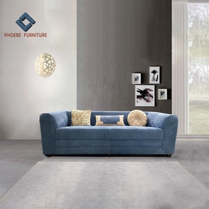 <strong>Blue</strong> nubuck grain leather light luxury sofa royal china <strong>couches</strong> modern furniture set - Product Image 1