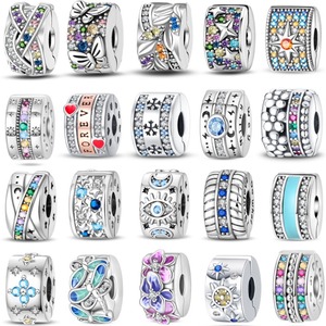 Oferta Especial: Cuentas Espaciadoras de Plata 925 con Zirconia para Localización de Hebillas, Abalorios DIY para Hacer Pulseras, Accesorios de Joyería de Moda para Mujer, Sorpresa - Product Image 1