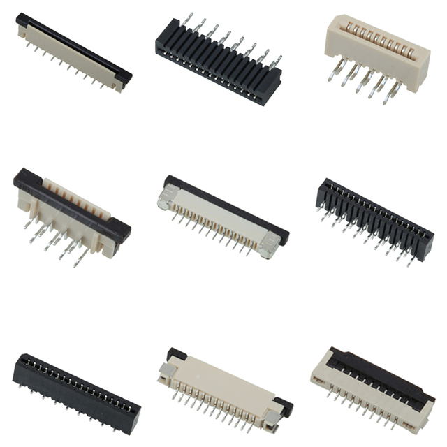1.0mm Pitch 9pin 0.5mm ZIF FPC/FFC Connectors 5-54Pin Copper Alloy Sn Over Ni Plating Surface Mount