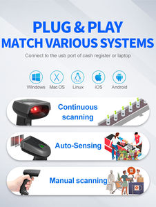 GT-1800E เครื่องสแกนบาร์โค้ดแบบพกพา 2D QR พร้อมขาตั้ง อินเทอร์เฟซ USB เครื่องอ่าน CMOS ความเร็วสูงสำหรับร้านค้าปลีก โลจิสติกส์ และคลังสินค้า - Product Image 6