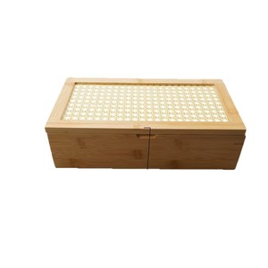 Boîte de rangement en bambou, rectangle, anti-humidité, anti-poussière, organisateur de thé, usage domestique - Product Image 5
