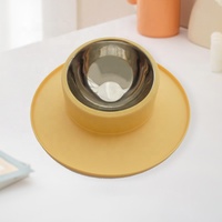Bol pour animaux de compagnie en silicone et acier inoxydable à double usage, antidérapant et étanche, facile à nettoyer, portable pour chiens et chats