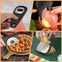 HH Keuken Gadgets Set 6-delig Handmatig PP Duurzaam Multifunctioneel Ruimtebesparend Roestvrijstalen Lemmetjes Fruit- en Groenteschiller