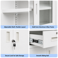 Armoire de classement verticale en acier blanc, ignifuge, à 2 tiroirs, avec serrure, pour mobilier de bureau