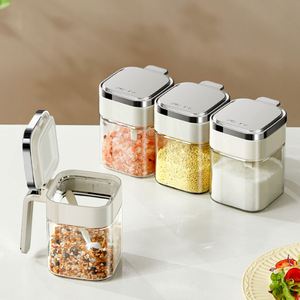 Condiment Container Seasoning Box Kitchen Seasoning Storage Salt Pepper Sugar Canisters Glass <b>Spice</b> <b>Jar</b> With Stainless Steel Lid - Product Image 3