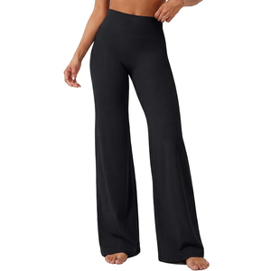 Leggings de yoga évasés taille haute pour femme, compression, extensibles dans quatre directions, respirants, séchage rapide, longueur intégrale, en Spandex, vêtements de sport - Product Image 1