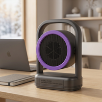 Chauffage électrique compact autonome 500W, mini-ventilateur chauffant à chauffe rapide, 2 niveaux de température pour la maison, le bureau et l'hiver