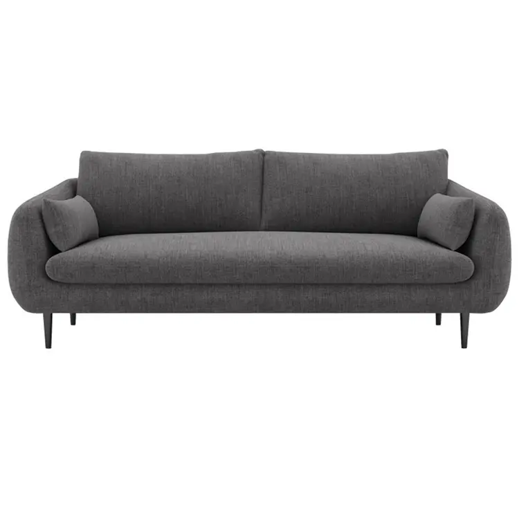 Hochwertige dunkle Farbe Baumwolle und Leinen Stoff Sofa Wohnzimmer möbel Daunen weiche Couch