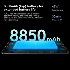New Poco Pad X1 <b>Tablets</b> 11.2'' 3.2K 144Hz Display Snapdragon <b>7</b>+ Gen 3 Quad Speakers 8850mAh 45W Turbo Charging 13MP Wi-Fi - Product Image 3
