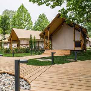 Luxury Hotel Resort <b>Glamping</b> <b>Tent</b> One Bedroom Wooden Structure With PVC Fabric and Straight Bracing Type X-35/45 Waterproof Cons - Product Image 3