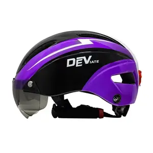 OEM anpassbarer Fahrradhelm mit Windschutzscheibe und Rücklicht leichter und belüfteter MTB-Helm