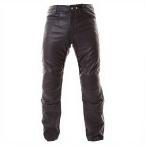 Pantalon en cuir pour homme, respirant, écologique, imperméable, taille mi-haute, coupe droite, imprimé, style vintage, léger, pour l'été, pour moto, personnalisé - Product Image 1
