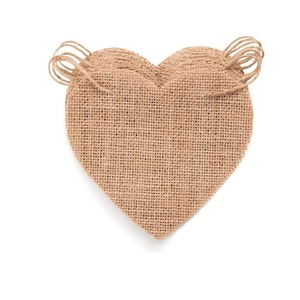 Bandera de Yute Reutilizable en Forma de Corazón, Banderines Rústicos de Yute para Boda, Banderas Decorativas de Lino - Product Image 2