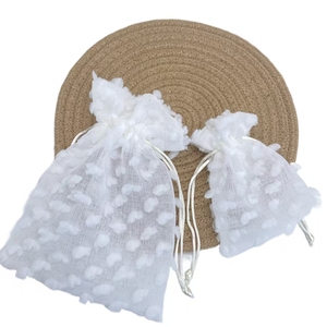 Pochette cadeau en tissu polyester avec cordon de serrage pour mariage et fête, vente en gros - Product Image 4