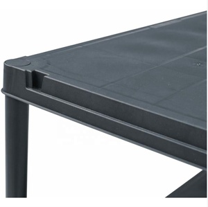 Heavy-Duty Boltless Assembly Black <strong>Plastic</strong> Four-Tier Rack <strong>Shelves</strong> Free-Standing and Stackable Display for <strong>Garage</strong> Storage - Product Image 3