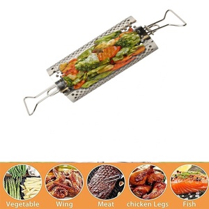 Barbecue portable au charbon de bois pour l'extérieur, <span class=keywords><strong>panier</strong></span> de cuisson cylindrique en métal pour rôtir la viande, cuisine extérieure - Product Image 4