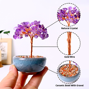 Factory Price High Quality Natural Crystal Healing Stone Hand Made Crystal Money <b>Tree</b> Crystal Decoration - Product Image 4