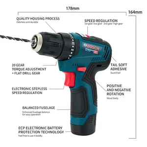 <span class=keywords><strong>Taladro</strong></span> Eléctrico Profesional <span class=keywords><strong>Bosch</strong></span> GSB 12V-30, <span class=keywords><strong>Atornillador</strong></span> Inalámbrico, de Alta Resistencia, Multifuncional, para el Hogar, Destornillador, Bricolaje - Product Image 4
