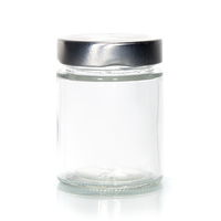 Vente en gros de mini bocaux ronds en verre de 180ml 280ml avec couvercle en métal pour épices cornichons confiture miel récipient alimentaire sûr pour cadeaux de mariage