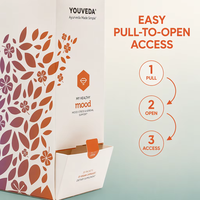 Boîte d'emballage en papier avec logo personnalisé, à ouverture par traction, écologique, vide, en carton pliable, pour sachets de café, de thé et de drip bag