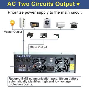 Jesudom 4,2kW 10,2kW Hybrid-Solarwechselrichter mit Dual-MPPT, Kompatibel mit BMS-Lithiumbatterien für Solaranlagen - Product Image 4