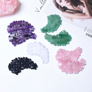 Natural Crystal Eye Pads Rose Quartz Jade Cooling <b>Massage</b> Stone Dark Circles Wrinkle Remover Home Commercial Use Multi-color Eye - Product Image 4