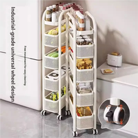 Étagère de rangement multi-niveaux ultra-étroite avec tiroir latéral, petite armoire roulante pour cuisine et salle de bain