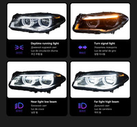 Phares LED Angel Eyes DLW améliorés avec feux de jour pour BMW F10 Série 5 2011-2017, phares modifiés