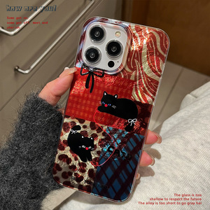 Năm Mới Của Phong Cách Gradient <span class=keywords><strong>S</strong></span> Thích Hợp Cho Iphone16pro Điện Thoại Di Động Trường Hợp Đối Với <span class=keywords><strong>iPhone</strong></span> 16 15 14 Promax Chơi Mèo Bảo Vệ Trường Hợp - Product Image 2