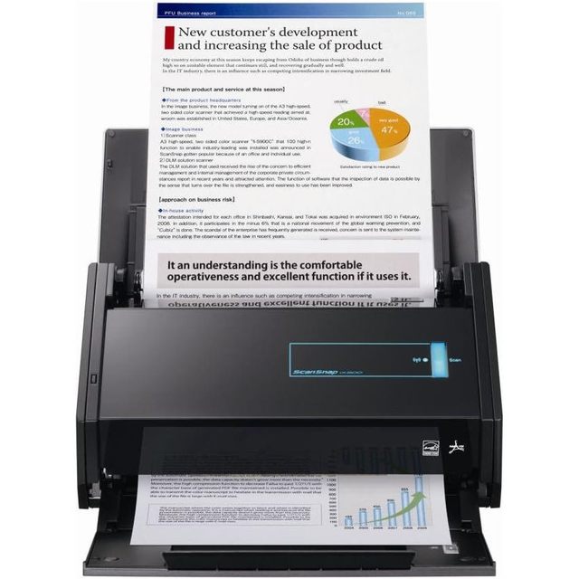 Fujitsu ScanSnap iX500 Document Scanner 48 Bit Color Depth CCD Sensor Black 1 Year Warranty