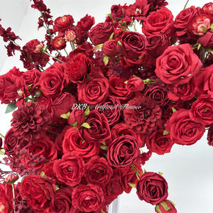 Nuevo Set de Decoración con Flores Artificiales, Fondo Rojo Artificial para Bodas, Decoración con Flores Artificiales, Set de Decoración con Flores de Seda Artificiales - Product Image 3