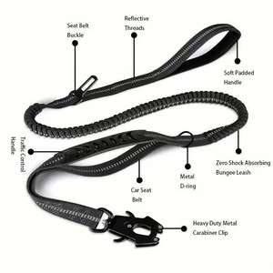 Heavy Duty Bungee Tactical <span class=keywords><strong>Dog</strong></span> <span class=keywords><strong>Leash</strong></span> Reflective No Pull <span class=keywords><strong>Dog</strong></span> <span class=keywords><strong>Leash</strong></span> Cinturón de seguridad de coche para perros medianos y grandes - Product Image 3