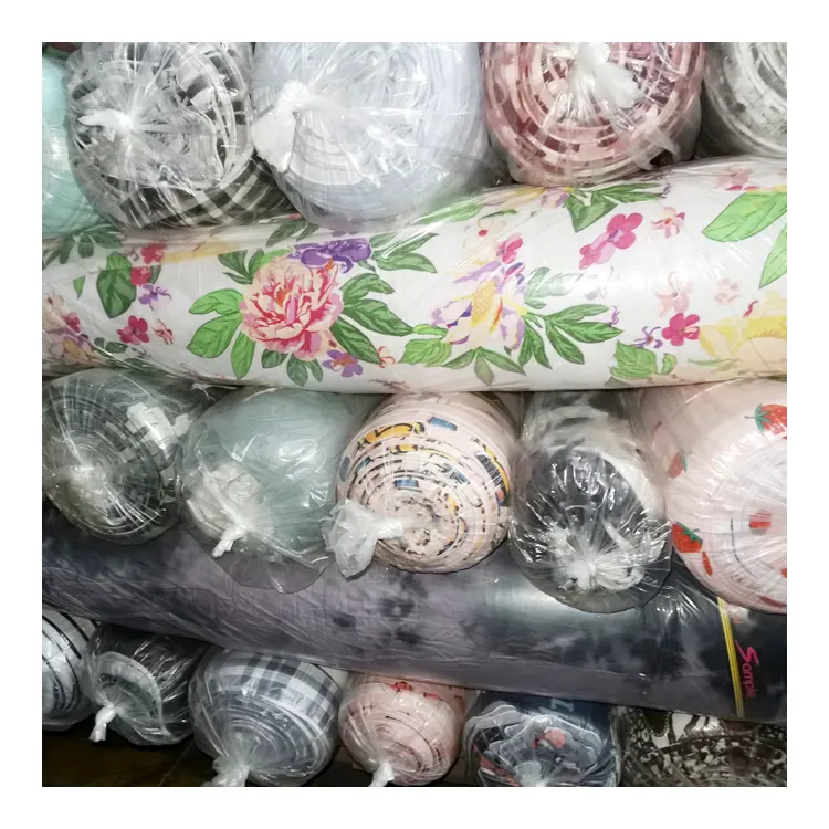 Low Price Sale Polyester Brush DTY Printed Stock Milk Silk Fabric For Clothing Fabric