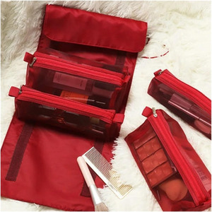 Organizador de Brochas de Maquillaje Multifuncional Portátil de Gran Capacidad con Cierre, Bolsa de Cosméticos de Malla para Mujer - Product Image 3