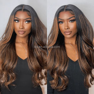 Perruque Cheveux Humains Ondulés Ombré Brun Blond P4/27 avec Mèches, Perruque Frontale HD 13x4 Pré-Pluckée avec Baby Hair pour Femmes - Product Image 3