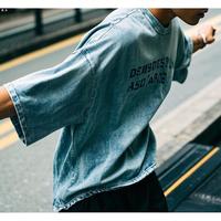 Dtg baskı desen Streetwear düzenli Fit erkek t-shirt % 100% pamuk çevre dostu nefes asit yıkama özel Vintage