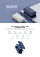   Banque d'alimentation de poche 33W Edition Pro 10000mAh avec interface USB d'entrée 5V, sortie 2A, compatible avec les téléphones britanniques, Midnight