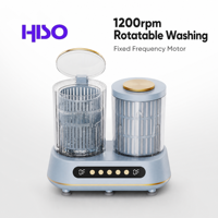 Mini Lave-linge semi-automatique pliable portable en plastique 2 kg 1200 tr/min avec affichage numérique et commande par bouton pour VR, maison, voyage, sous-vêtements et chaussettes