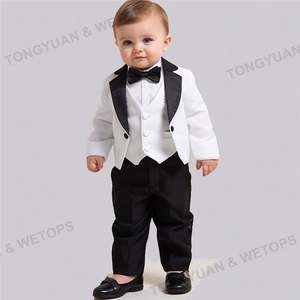 Vêtements personnalisés pour bébé garçon, ensemble <span class=keywords><strong>de</strong></span> 5 pièces, costumes <span class=keywords><strong>de</strong></span> smoking formels sans queue, tenues <span class=keywords><strong>de</strong></span> baptême <span class=keywords><strong>de</strong></span> mariage - Product Image 2