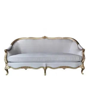 Французская Классическая мебель, белый тканевый диван для гостиной, 3 места