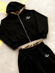 Produsen Pakaian Set 2-Potong Musim Gugur Musim Dingin Khusus, Sweatshirt Berkerudung Panjang Bermotif, Celana Olahraga Berikat Ganda untuk Rajutan Kasual - Product Image 3