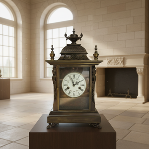 Horloge de table/pendule de style antique européen, réveil baroque/victorien, à mécanisme à goupilles, livraison en 15 jours - Product Image 3