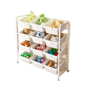 Étagère mobile multicouche moderne de rangement de jouets pour enfants Organisateur de tri d'étagère de jouets pour bébés en plastique PP <span class=keywords><strong>Casier</strong></span> de ménage en gros - Product Image 5