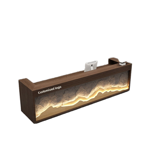 レストランバーホテルスパクラブと病院フロントデスク/キャッシャーカウンター用モダンな中国レトロなウッドレセプションデスク - Product Image 6