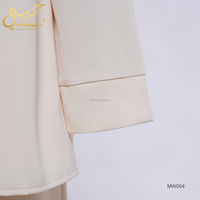 Ensemble 2 pièces décontracté pour femme musulmane Habib : Haut à manches longues et pantalon large, couleur unie, style arabe modeste
