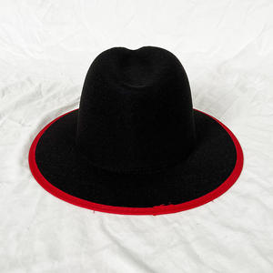 Sombreros Fedora personalizados para Otoño e Invierno 2024 para mujeres y hombres, moda lateral de dos colores, parte inferior roja, ala ancha de 9,5 cm, fiesta informal al aire libre - Product Image 5