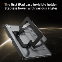 Geri metal katlanmış stand ile TPU tampon ve plastik combo defender kapak iPad kılıfı Pro 13 2024