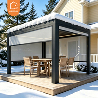 Pergola à lames orientables entièrement automatique en aluminium, toit de terrasse motorisé coulissant et pliable, auvent extérieur imperméable
